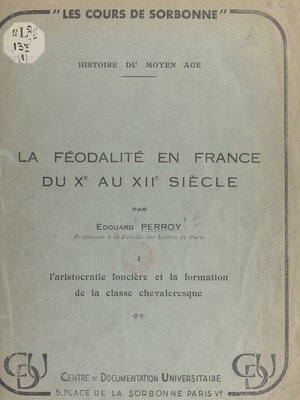 cover image of La féodalité en France du Xe au XIIe siècle, 1